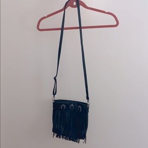 Black fringe satchel